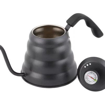 Tetera cuello de cisne con termómetro 1L para café Gooseneck kettle