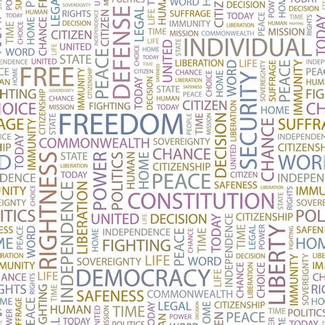 FREEDOM Seamless Vector Pattern With Word Cloud Stock Vector