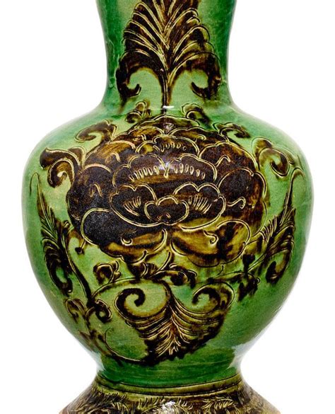 A Rare Cizhou Green Glazed And Iron Black Brown Painted And Incised