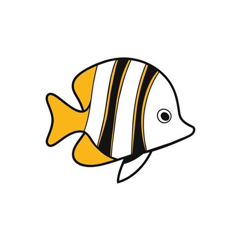 Premium Vector Banded Butterflyfish Fish Play Icon Vector Illustration