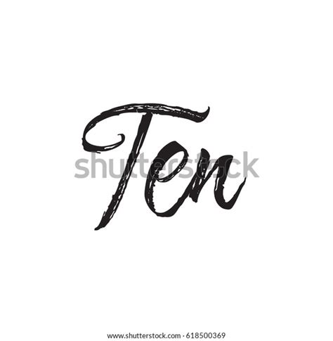 Ten Text Design Vector Calligraphy Typography Stock Vector (Royalty ...