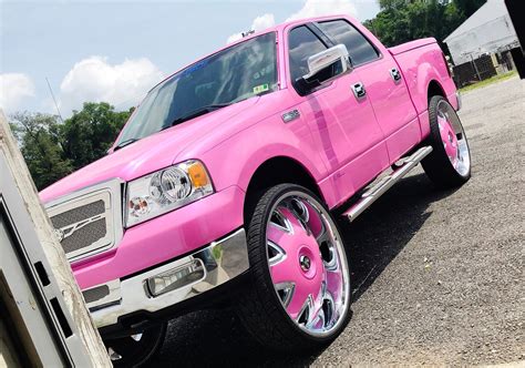 Ace-1: Candy Pink Ford F-150 Truck On 32" DUB Bandito