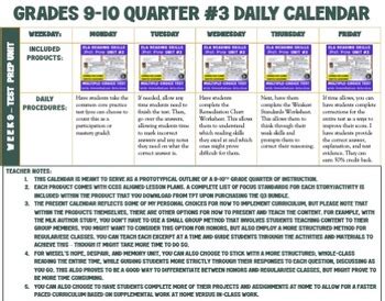 ELA Grades 9 10 Quarter 3 Curriculum Map Pacing Guide Daily Resource