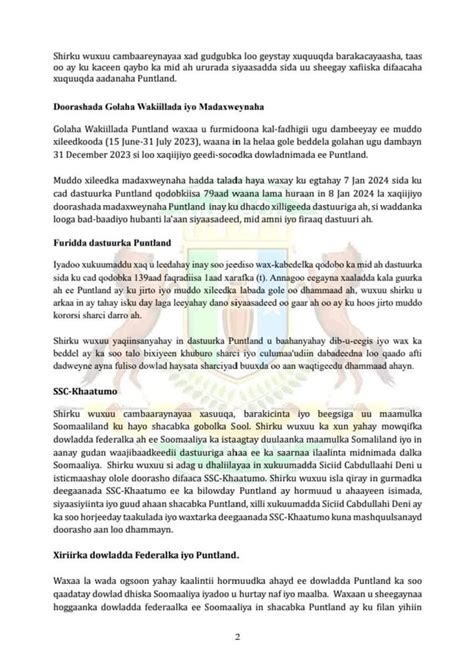 Wararka Maanta Isniin May Siyaasiyiinta Mucaaradka Puntland