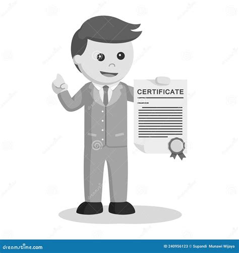 Lawyer Character Profession Design Vector Black And White Stock Vector