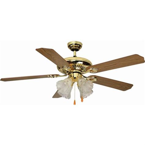 In The Beacon Hill Hunter Bright Brass Ceiling Fan With Light Kit