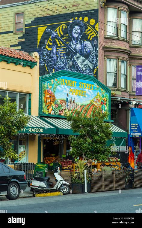 Haight Street Market And Mural Of Jimi Hendrix Haight Ashbury