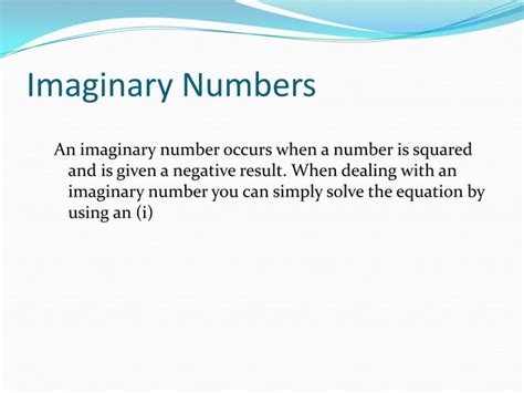 Imaginary numbers | PPT