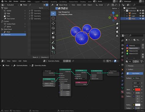 How To Set Material In Geometry Nodes 3 0 Based On Instance Index Materials And Textures