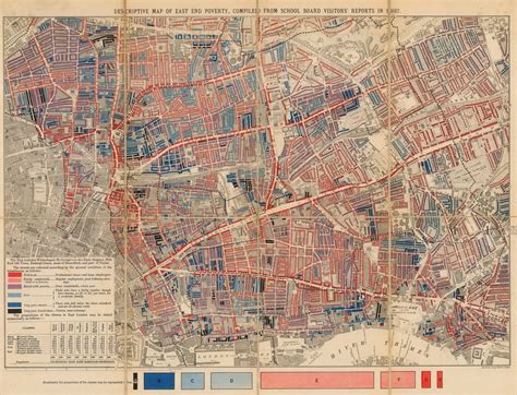 Charles Booth, First Edition Poverty Map of the East End, 1889 | The ...