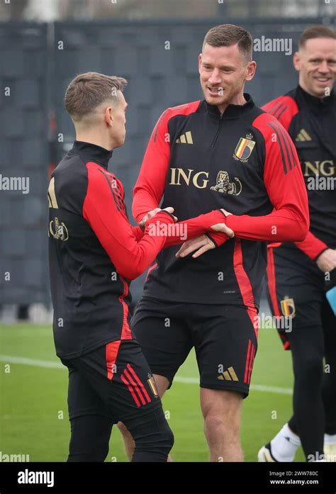 Belgium S Jan Vertonghen And Belgium S Leandro Trossard Pictured During