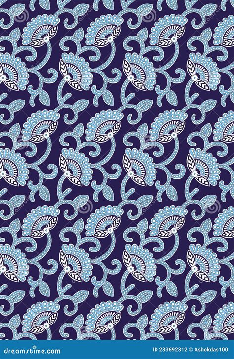 Textile Traditional Allover Pattern Design For Print Background