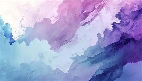 Uma Pintura Em Aquarela Colorida Fundo Azul E Roxo Foto Premium