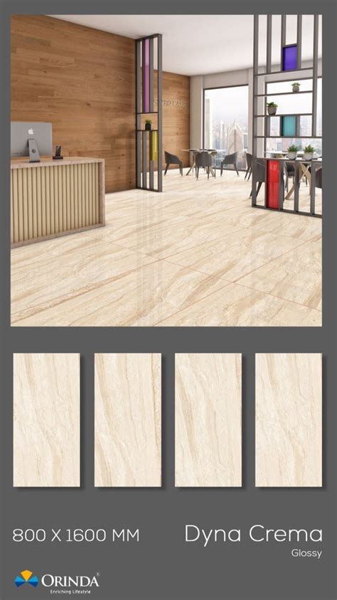 Orinda Glossy Ceramic Floor Tiles Living Room 800x1600mm At ₹ 40 Sq