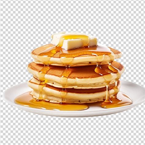 Premium Psd Pancakes With Honey And Butter On A Transparent