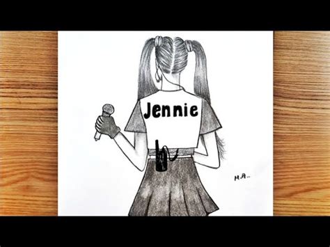 Adım Adım Kolay Karakalem Blackpink Jinnie Çizimi How to draw Jennie