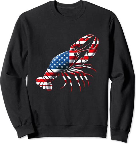 Crawfish Gift With Usa Flag Crawfish American FLAG Lobster Sweatshirt