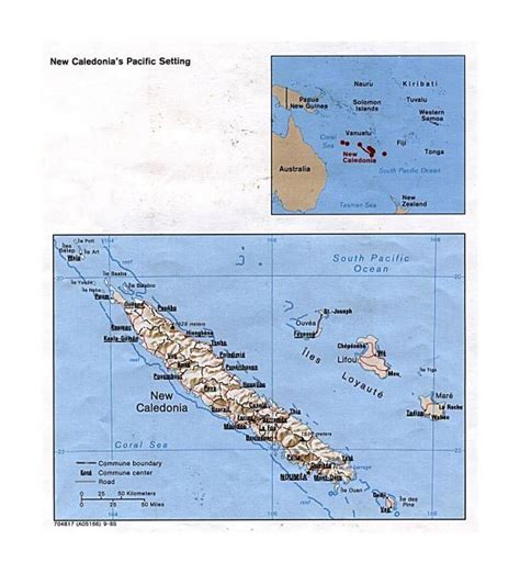 Детальная политическая и административная карта Новой Каледонии с