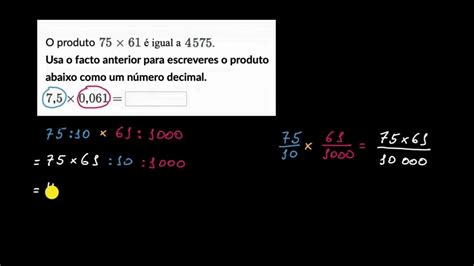 Posição Da Virgula Numa Multiplicação De Números Decimais Khan Academy Em Português 5º Ano