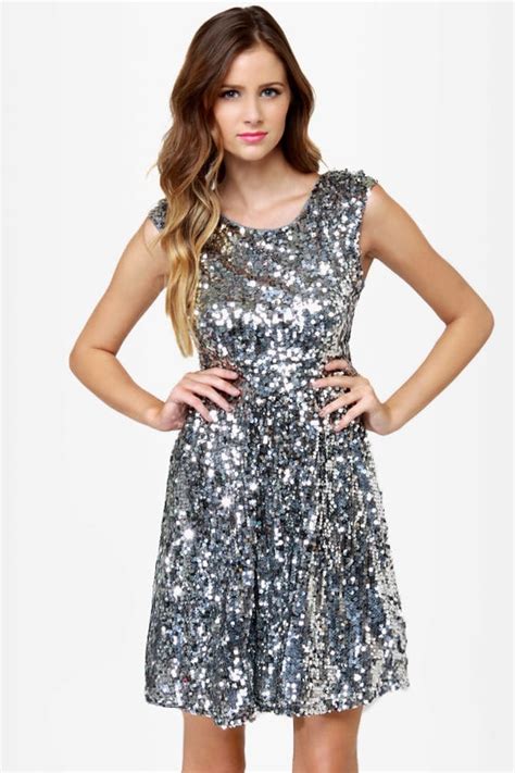 Sexy Silver Dress Sequin Dress 8400 Lulus