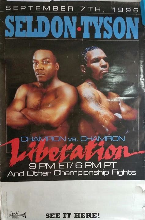 Mike Tyson Vs Bruce Seldon Boxing Poster Sept 7 1996 Mgm Grand Las