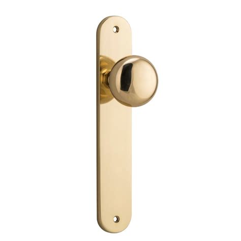 Iver Door Knob Cambridge Oval Latch Pair Polished Brass Luxe Hardware