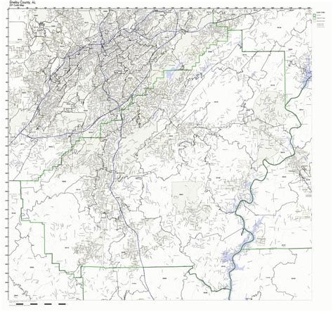 Shelby County Alabama Al Zip Code Map Not Laminated Office Products