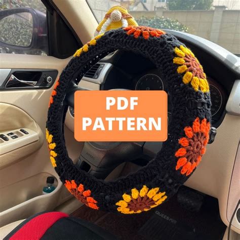 Crochet Pattern For Steering Wheel Cover Sunflower Granny Etsy