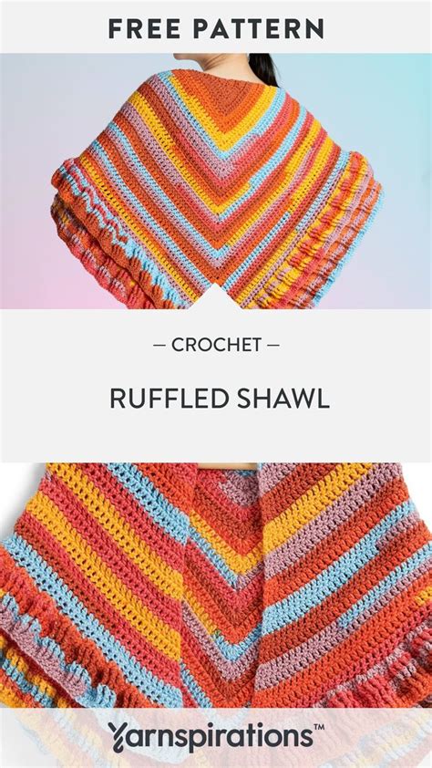 Free Easy Caron Ruffled Shawl Crochet Pattern Crochet Ruffle Shawl Crochet Pattern Easy