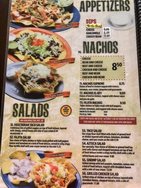 Menu At Aztecas Mexican Grill Restaurant Pell City