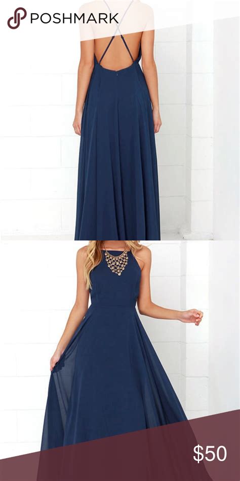 LuLus Mythical Kind Of Love Navy Blue Maxi Dress Navy Blue Maxi