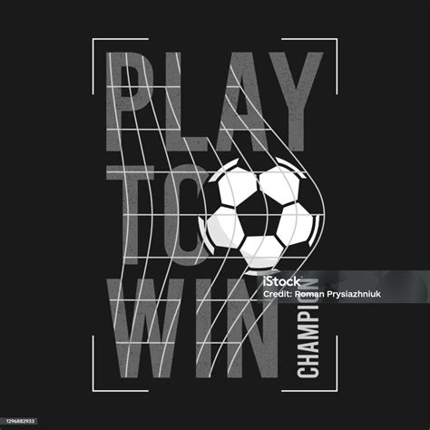 Desain Kaos Sepak Bola Atau Sepak Bola Dengan Slogan Dan Bola Di Jaring