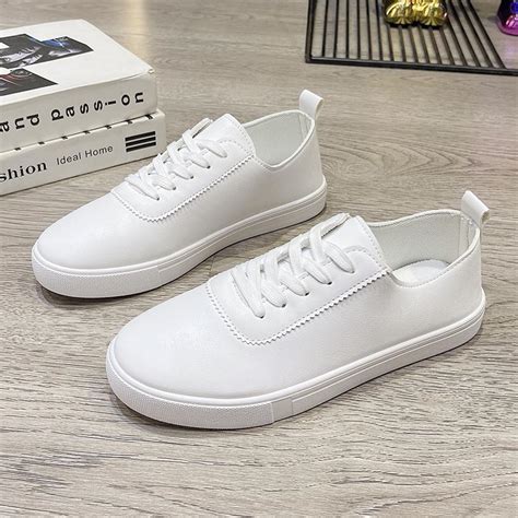 Satın Alın Women White Shoes Lace Up Casual Sneakers Breathable Board