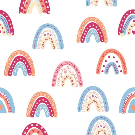 Motif Arc En Ciel Sans Couture Dans Des Couleurs Pastel Illustration