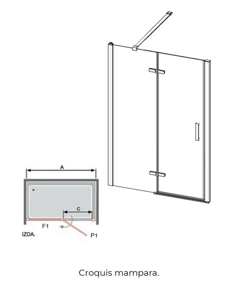 Mampara Ducha Frontal Fijo Abatible Nardi De Kassandra