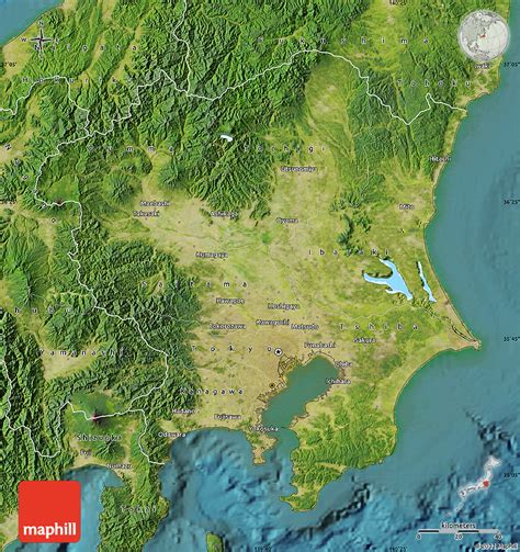 Satellite Map of Kanto