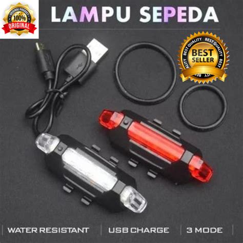 Jual LAMPU SEPEDA GUNUNG BMX LIPAT USB LED BISA DI CAS ULANG MURAH