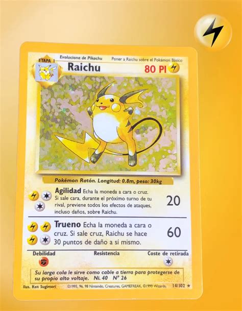 Raichu 14 102 Base Set Español TCG Coleccionistas