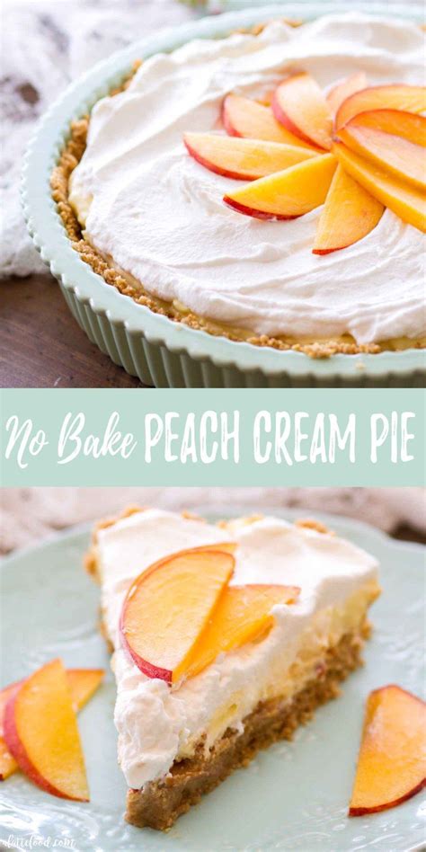 This No Bake Peach Cream Pie Is Made With Fresh Peaches A No Bake Graham Cracker Crust And An