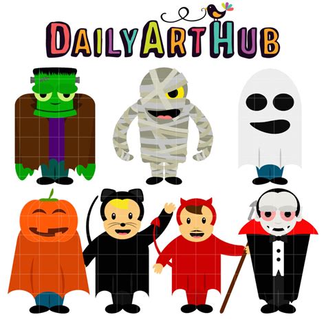 Halloween Kids Clip Art Set – Daily Art Hub – Free Clip Art Everyday