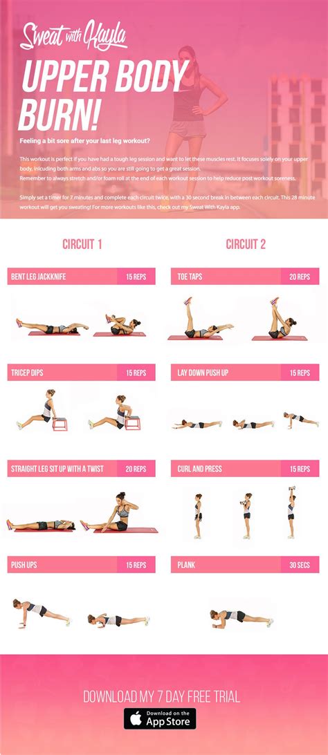 Free Upper Body Burn Workout – Kayla Itsines