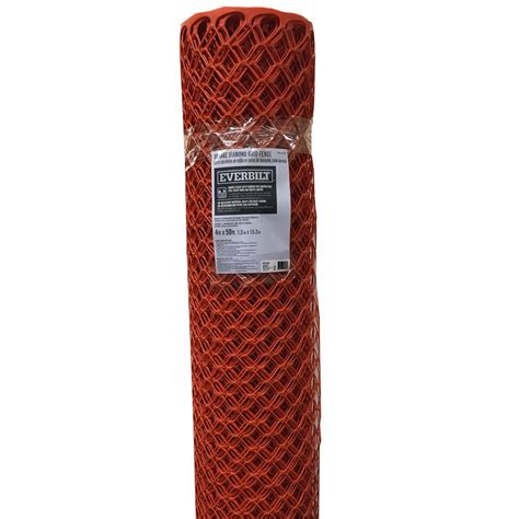 Everbilt 4 Ft X 50 Ft Orange Diamond Grid Barrier Fence Ebfd450 The