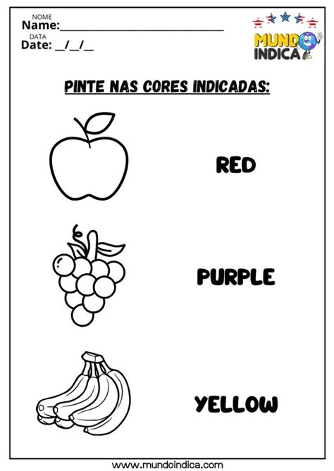 Atividade Cores Em Ingles Educação Infantil - 15 Atividades de Inglês para Educação Infantil para Imprimir