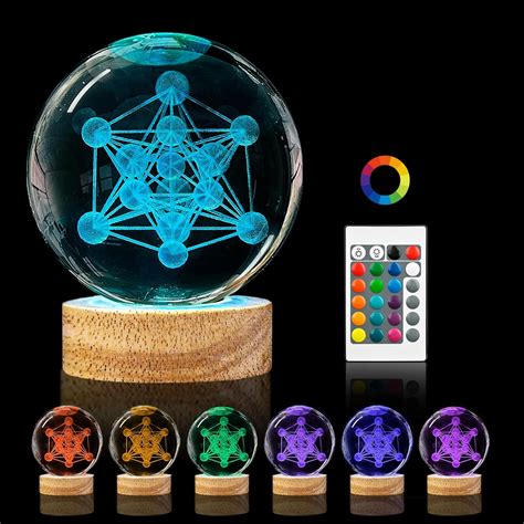 Pymin D D Metatron S Cube Crystal Ball Night Light In K Crystal