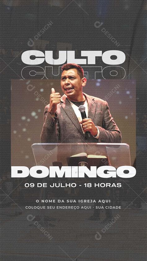 Culto de Domingo Social Media Story PSD Editável download Designi