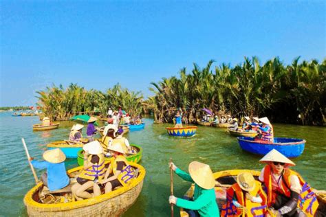 HOI AN BASKET BOAT AT WATER COCONUT FOREST