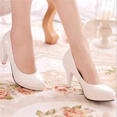 Women Pumps Fashion Classic Patent Leather High Heels Shoes Nude Sharp