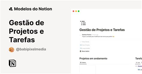 Galeria de modelos do Notion Gestão de Projetos e Tarefas