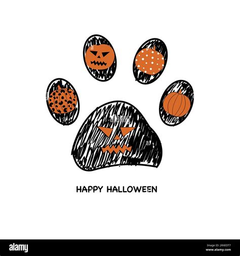 Cat Paw Print Pumpkin Stencil