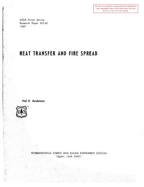 Fillable Online Fs Fed Heat Transfer And Fire Spread Us Forest